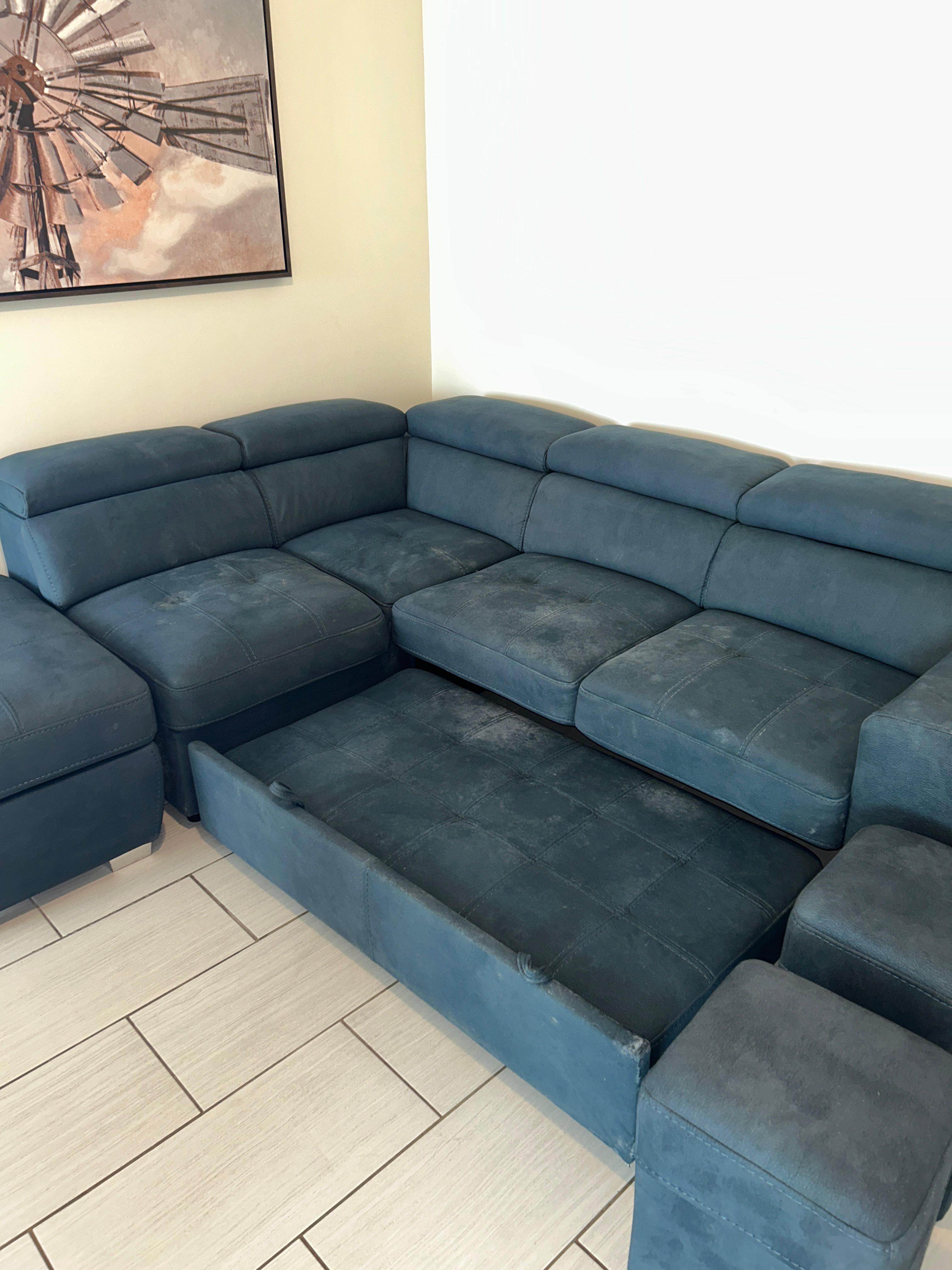 Sofá antes de la limpieza